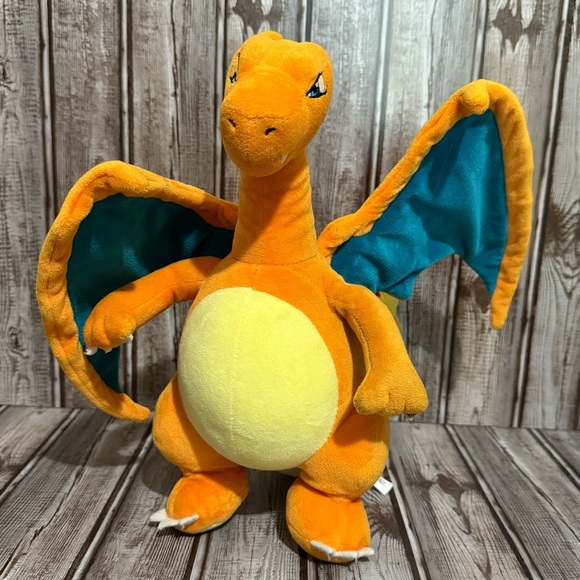 Pokemon Orange and Teal Charizard Plush - Picture 1 of 6